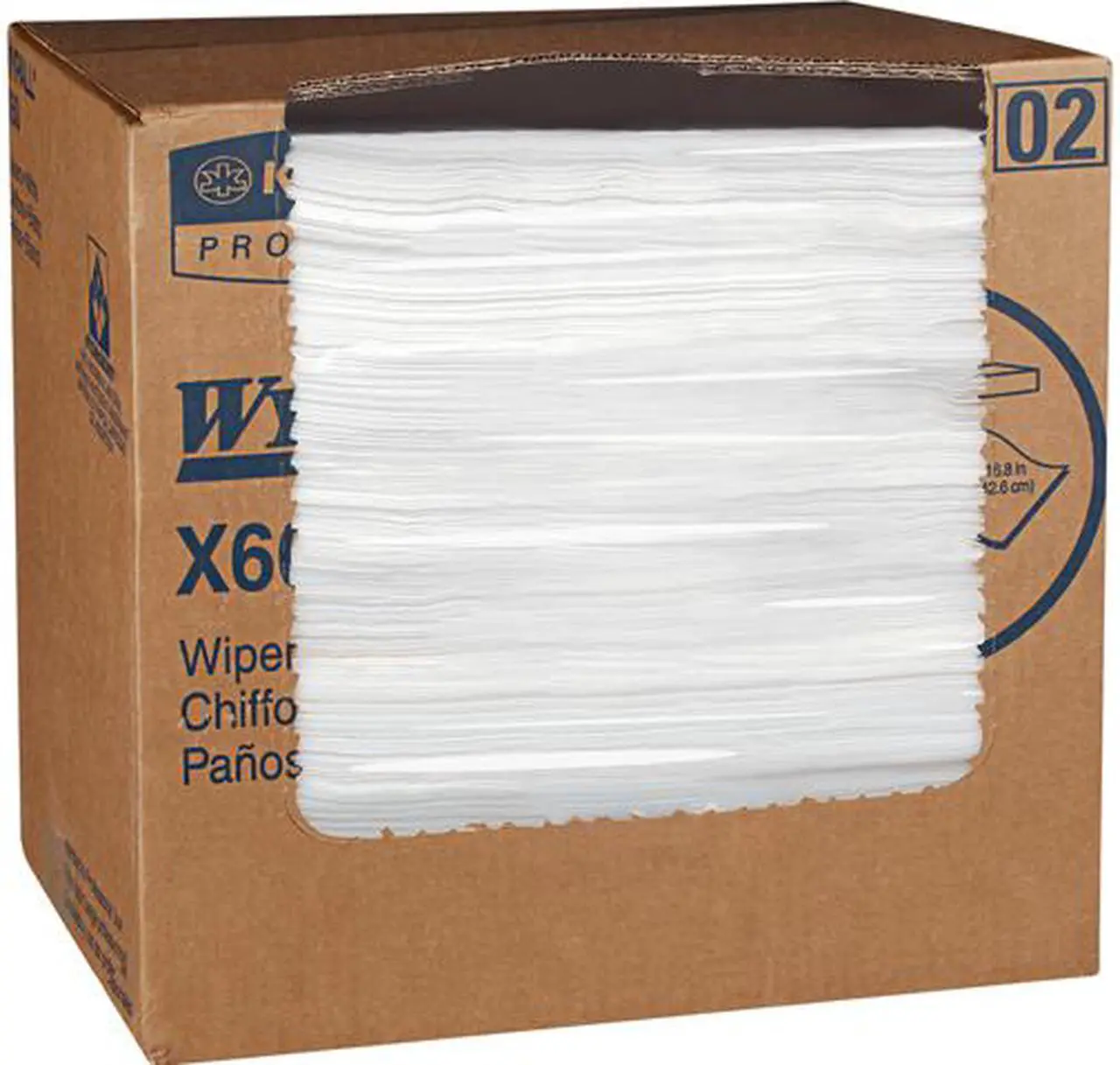 Main image of WypAll X60 Reusable Cloths (34900), White, Flat Sheets, 150 Sheets / Pack, 6 Packs / Case, 900 Wipes / Case