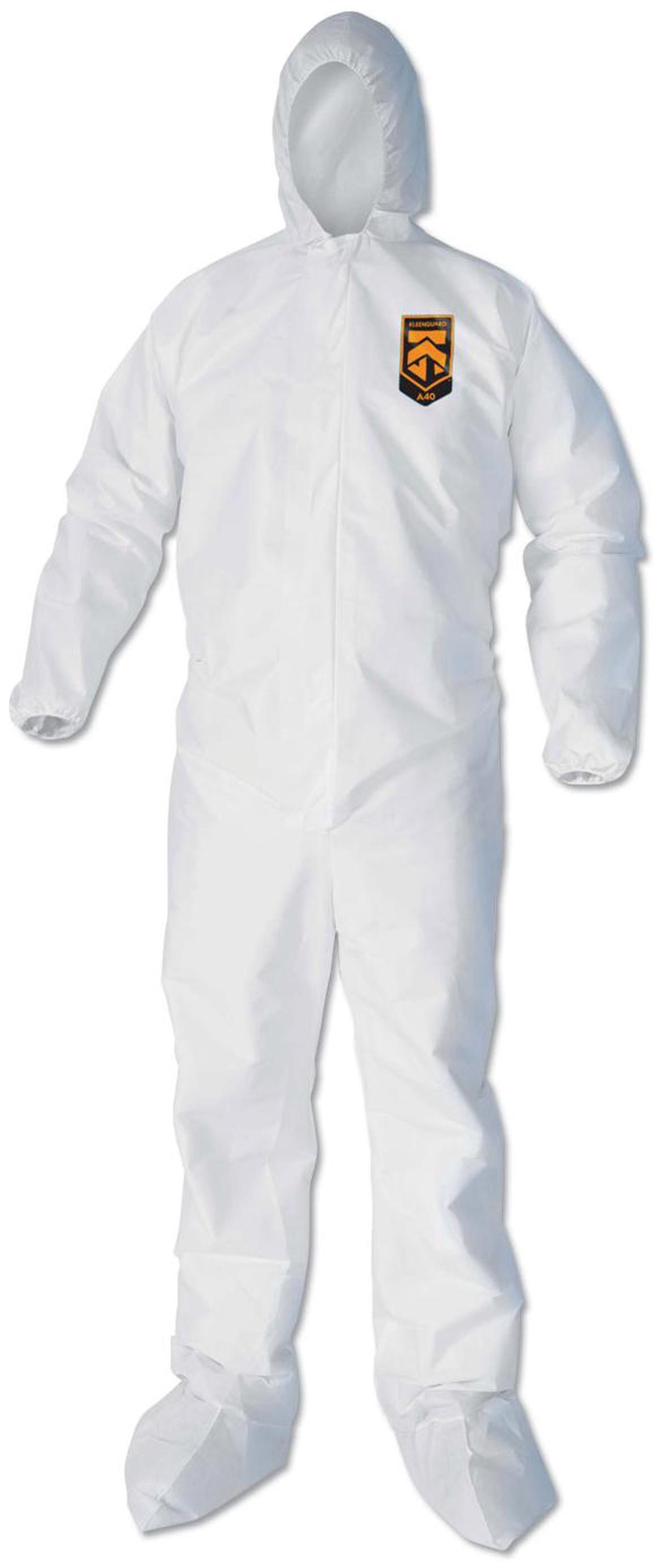 Main image of KleenGuard 44333 A40 Elastic-Cuff, Ankle, Hood and Boot Coveralls - Large - White - 25/Carton