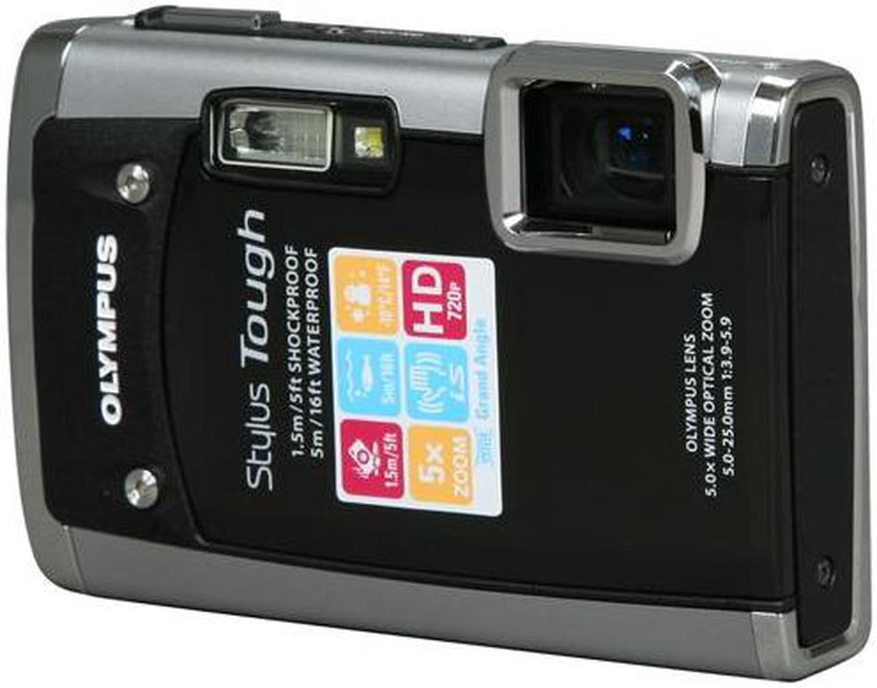 OLYMPUS Stylus Tough 6020 Black 14 MP 5X Optical Zoom Waterproof Shockproof 28mm Wide Angle Digital Camera