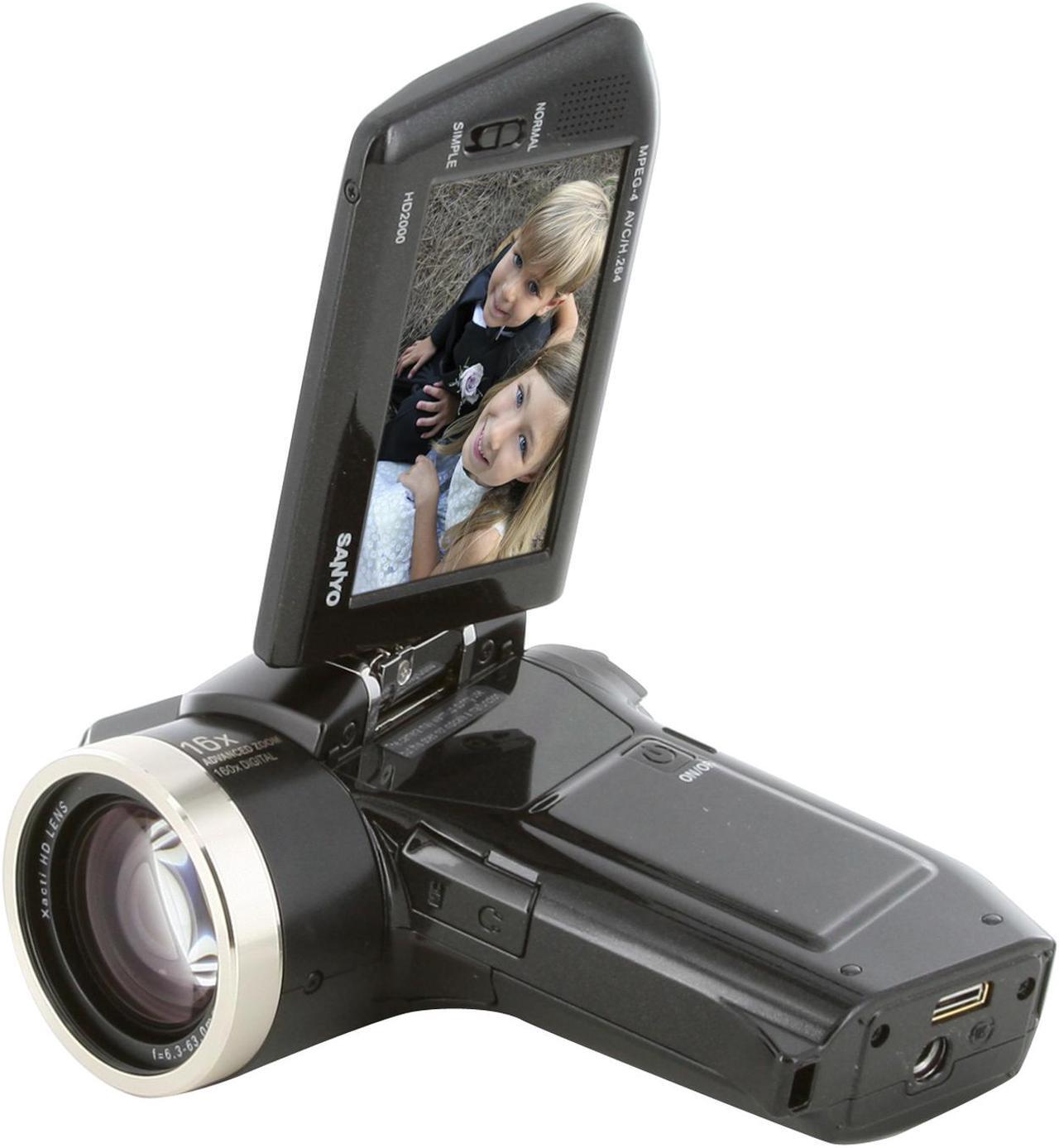 Alt view image 2 of 15 - SANYO Xacti VPC-HD2000 Black 1/2.5" CMOS 10x Optical Full HD Dual Camera -  International Model, no US Warranty. Covered only under Newegg's 30 Day Return Policy