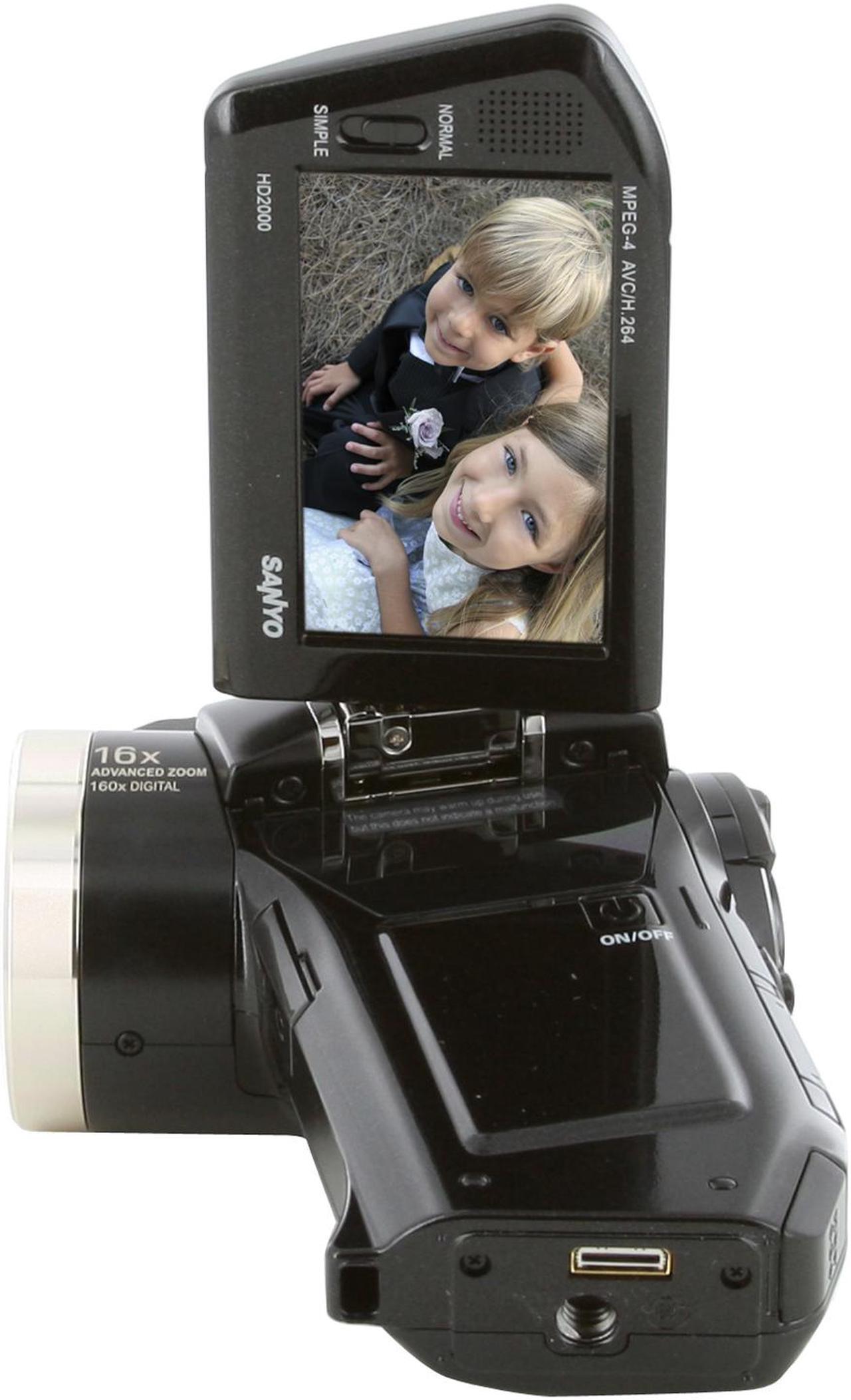 Alt view image 3 of 15 - SANYO Xacti VPC-HD2000 Black 1/2.5" CMOS 10x Optical Full HD Dual Camera -  International Model, no US Warranty. Covered only under Newegg's 30 Day Return Policy