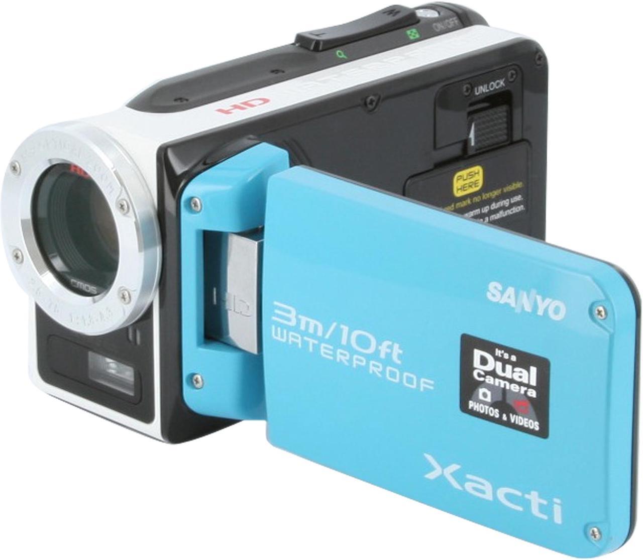 Main image of SANYO Xacti VPC-WH1 Blue 1/6" CMOS Sensor 2.5" 150K LCD 30X Optical Zoom Waterproof HD Dual Camera