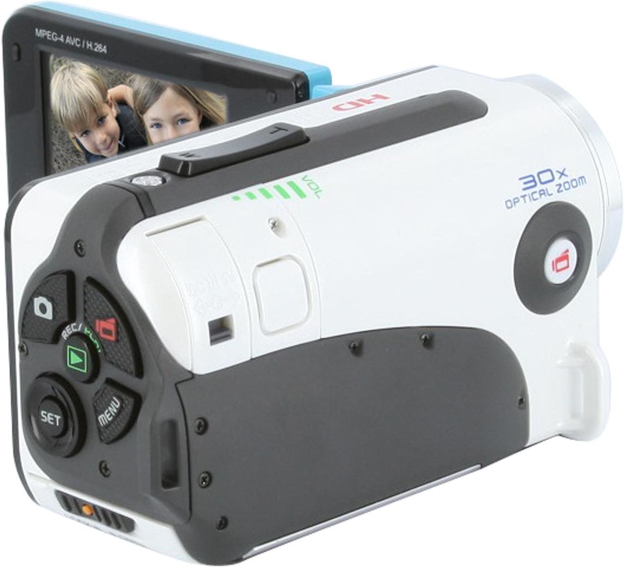 Alt view image 5 of 9 - SANYO Xacti VPC-WH1 Blue 1/6" CMOS Sensor 2.5" 150K LCD 30X Optical Zoom Waterproof HD Dual Camera