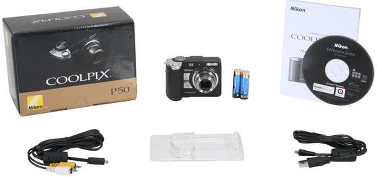 Alt view image 12 of 12 - Nikon Coolpix P50 Black 8.1 MP 2.4" 115K LCD 3.6X Optical Zoom 28mm Wide Angle Digital Camera
