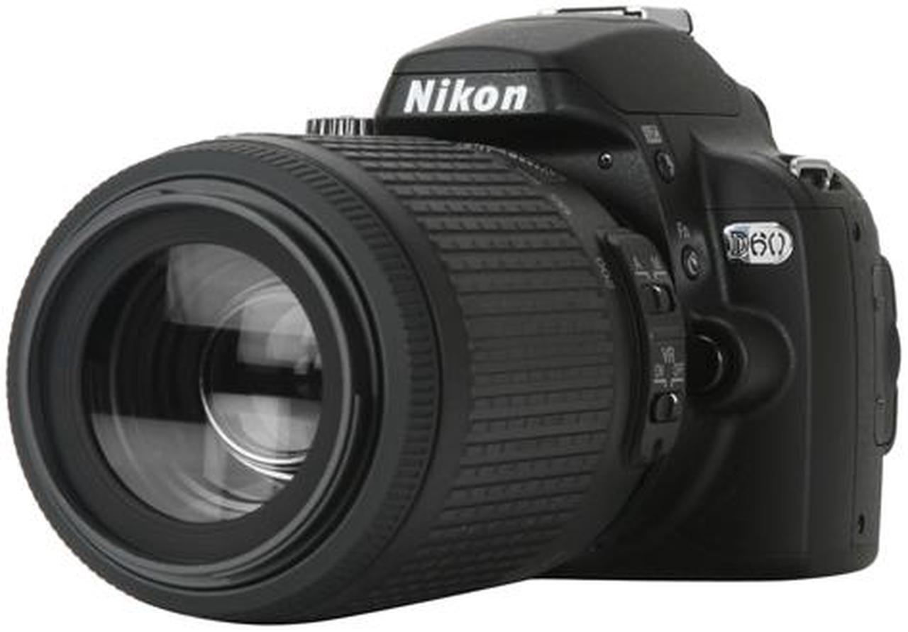 Alt view image 3 of 14 - Nikon D60 Black 10.2 MP Digital SLR Camera w/AF-S DX VR NIKKOR 18-55 mm f/3.5-5.6 & 55-200mm Lens