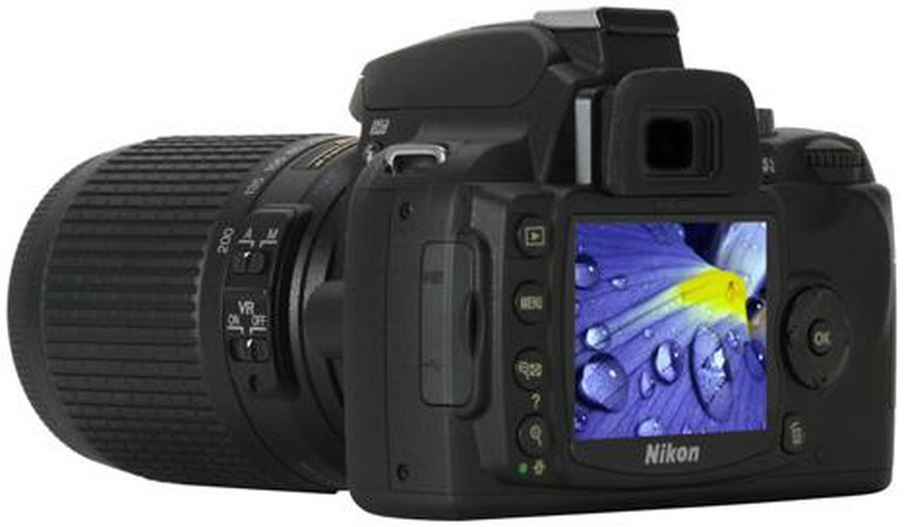 Alt view image 5 of 14 - Nikon D60 Black 10.2 MP Digital SLR Camera w/AF-S DX VR NIKKOR 18-55 mm f/3.5-5.6 & 55-200mm Lens