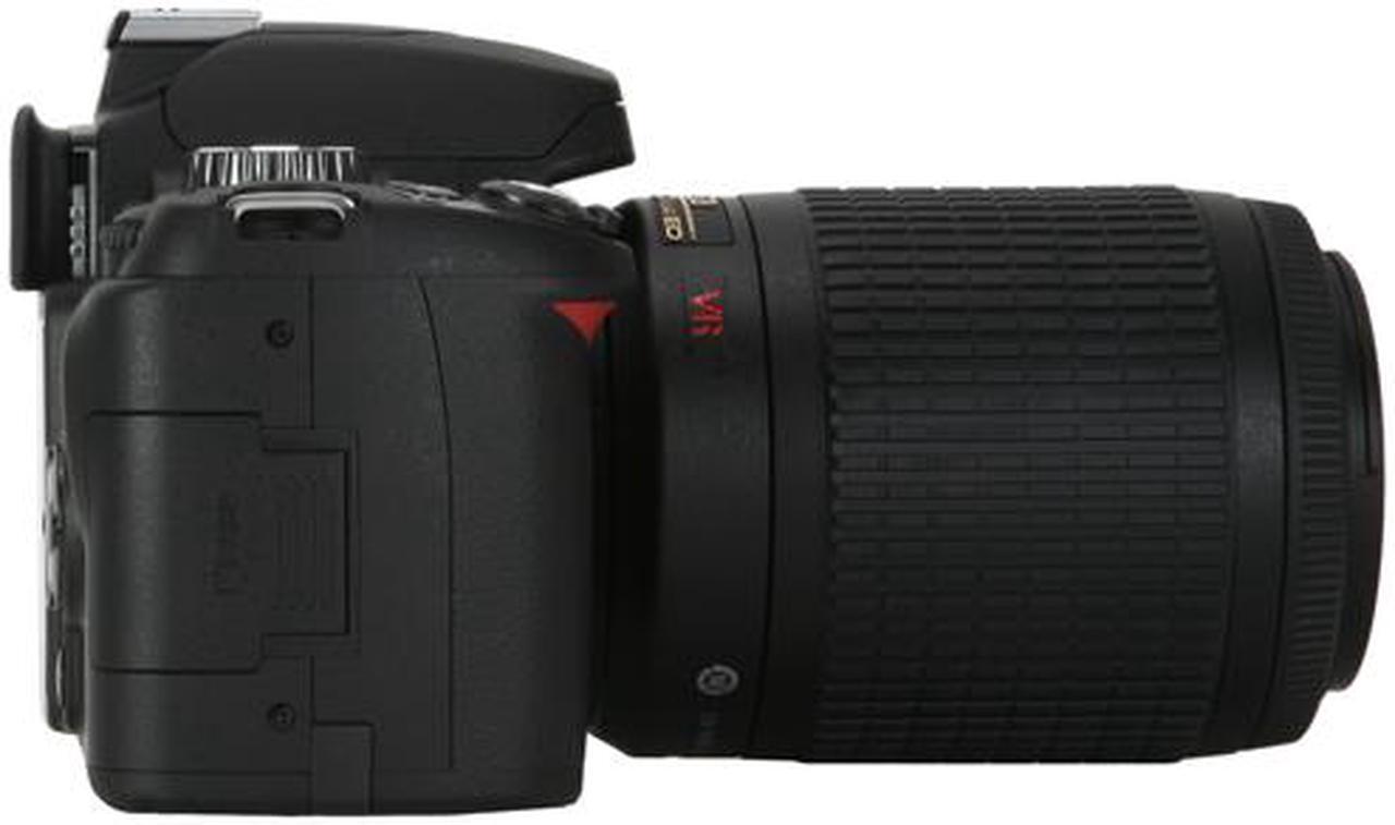 Alt view image 8 of 14 - Nikon D60 Black 10.2 MP Digital SLR Camera w/AF-S DX VR NIKKOR 18-55 mm f/3.5-5.6 & 55-200mm Lens