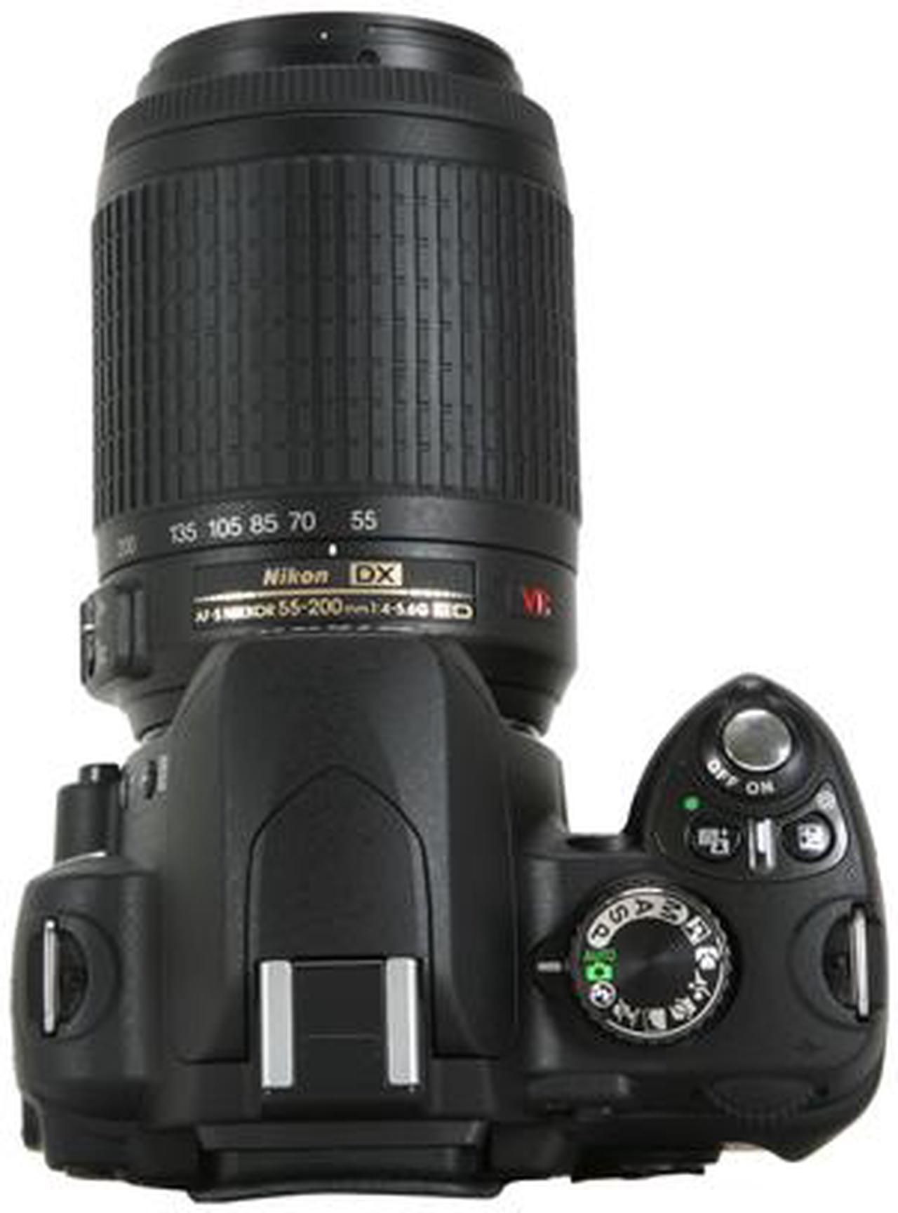 Alt view image 13 of 14 - Nikon D60 Black 10.2 MP Digital SLR Camera w/AF-S DX VR NIKKOR 18-55 mm f/3.5-5.6 & 55-200mm Lens