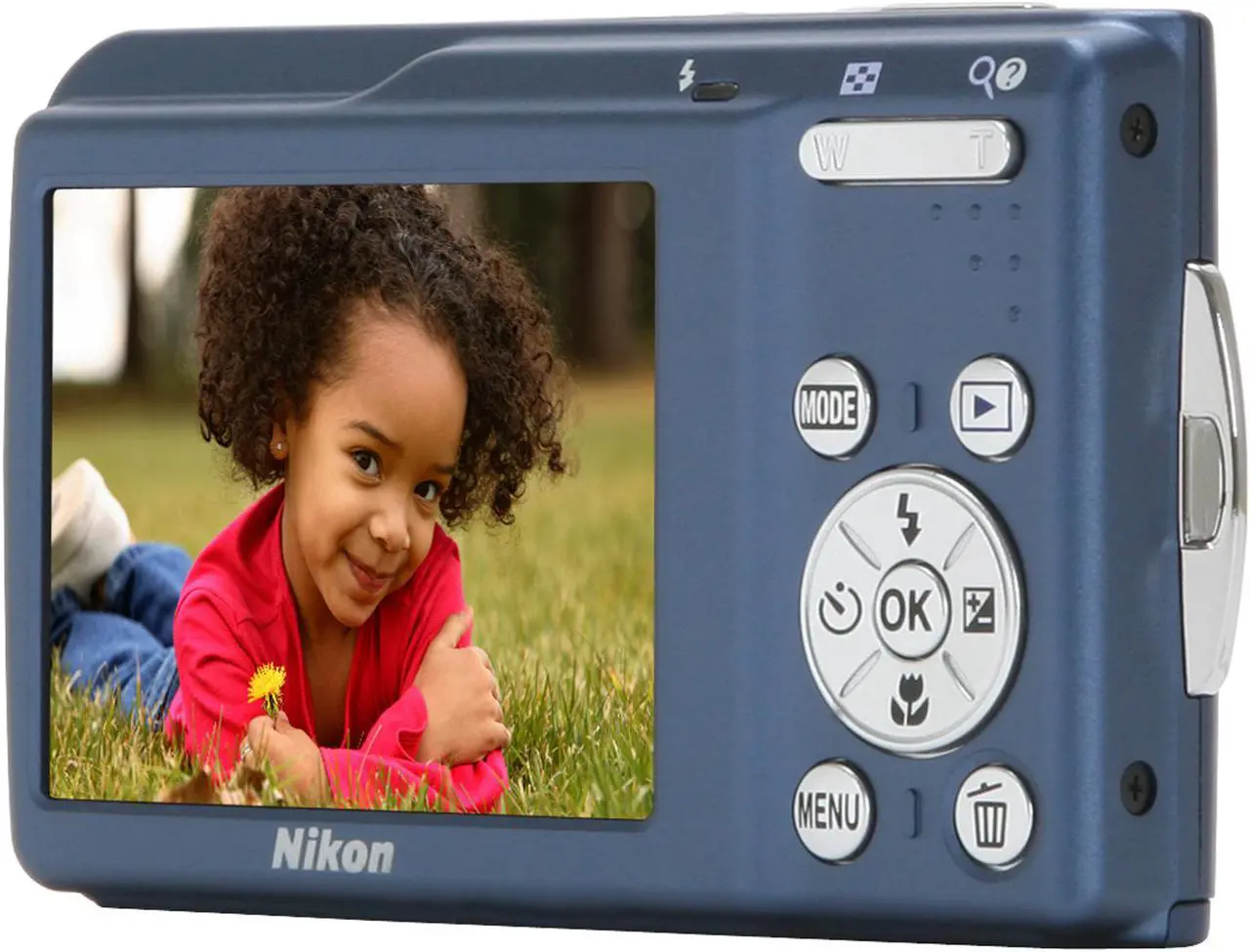 Alt view image 5 of 11 - Nikon CoolPix S210 Cool Blue 8.0 MP 3X Optical Zoom Digital Camera