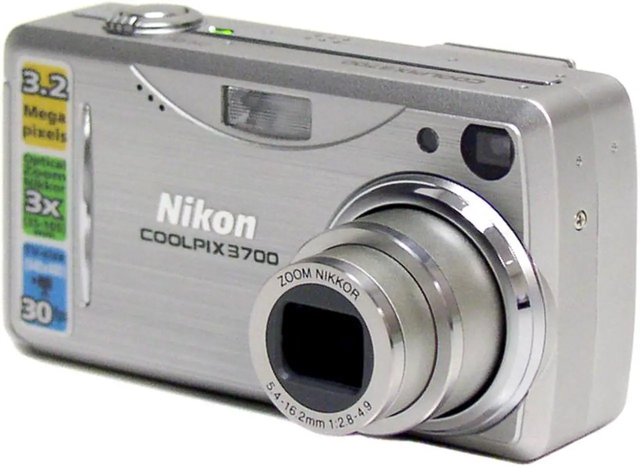 Alt view image 3 of 9 - Nikon COOLPIX 3700 Silver 3.2MP 3X Optical Zoom Digital Camera