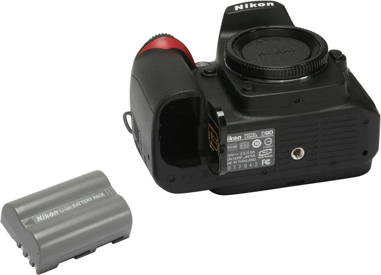 Alt view image 12 of 13 - Nikon D90 Black 12.3 MP Digital SLR Camera - Body Only