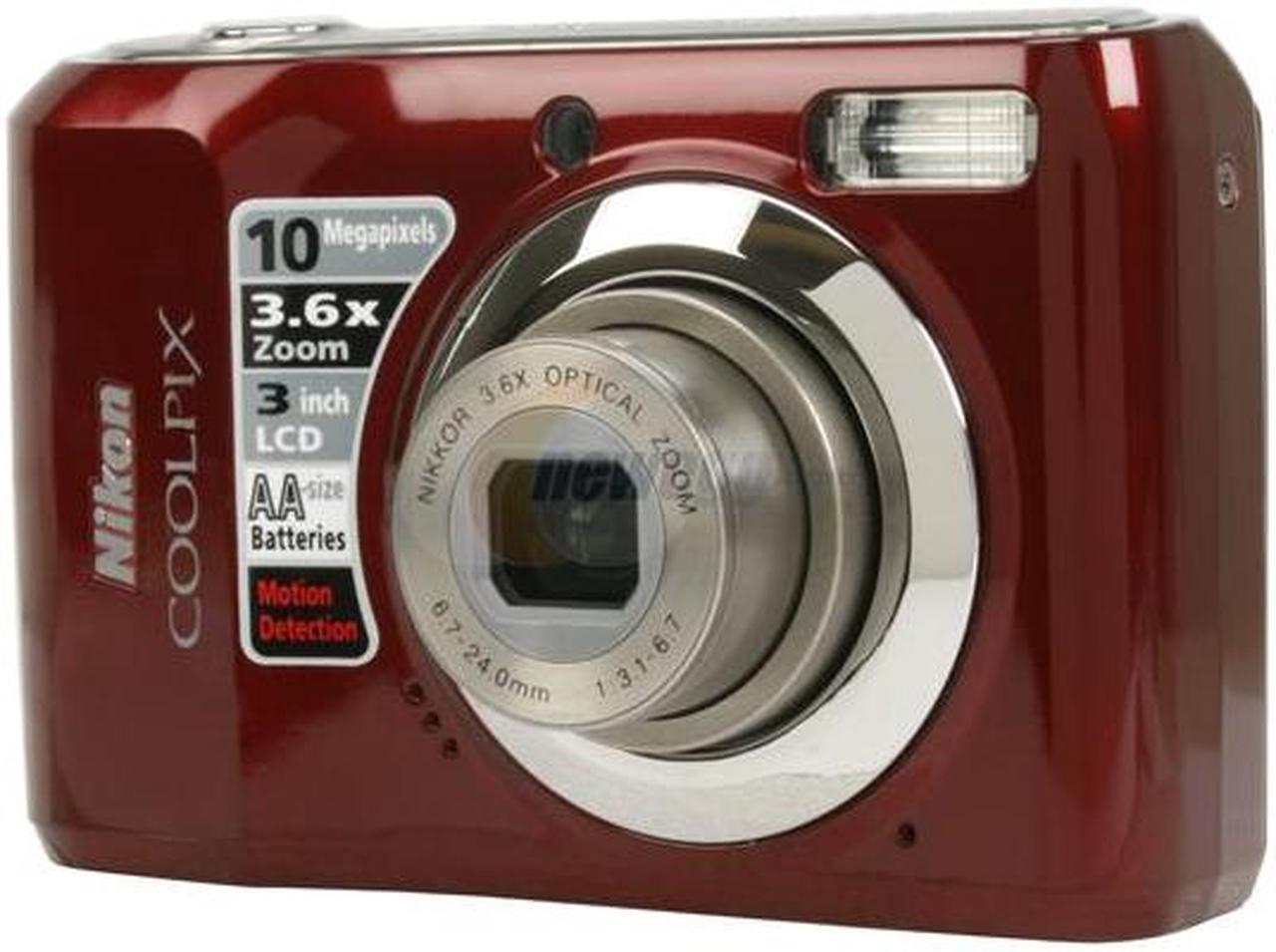 Nikon CoolPix L20 Deep Red 10.0 MP 3.6X Optical Zoom Digital Camera