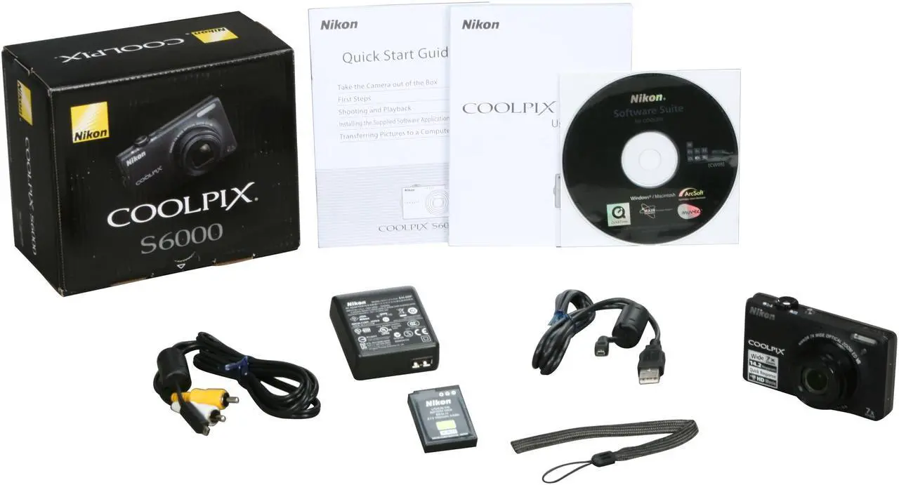 Alt view image 8 of 8 - Nikon COOLPIX S6000 Black 14.2 MP 7X Optical Zoom 28mm Wide Angle Digital Camera