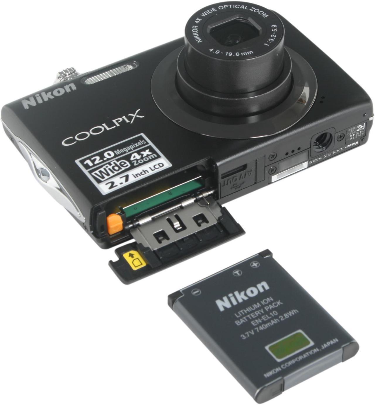 Alt view image 5 of 6 - Nikon COOLPIX S3000 Black 12.0 MP 4X Optical Zoom 27mm Wide Angle Digital Camera