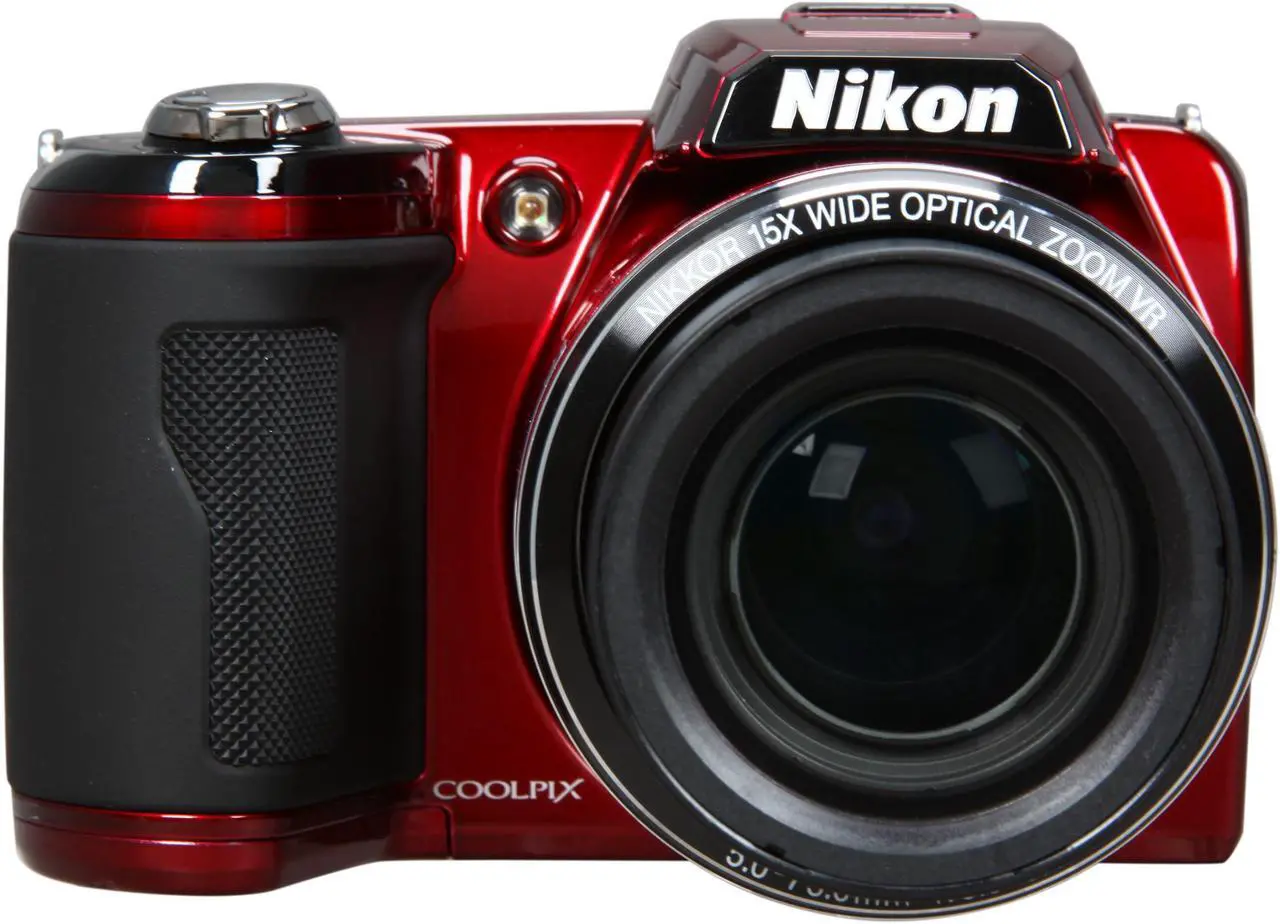 Alt view image 2 of 9 - Nikon COOLPIX L110 Red 12.1 MP 15X Optical Zoom 28mm Wide Angle Digital Camera