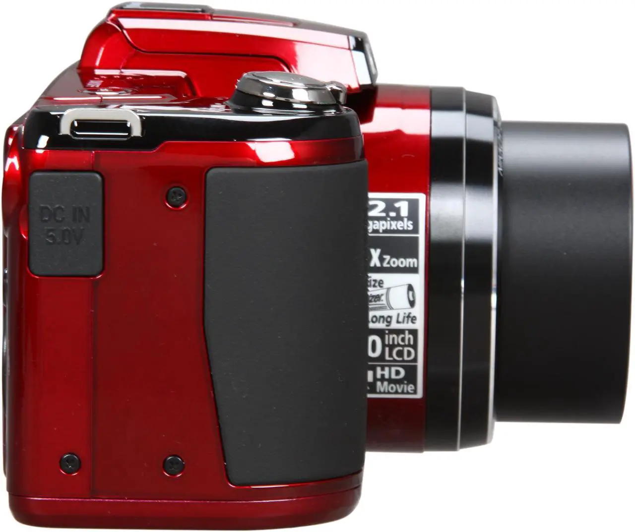 Alt view image 5 of 9 - Nikon COOLPIX L110 Red 12.1 MP 15X Optical Zoom 28mm Wide Angle Digital Camera