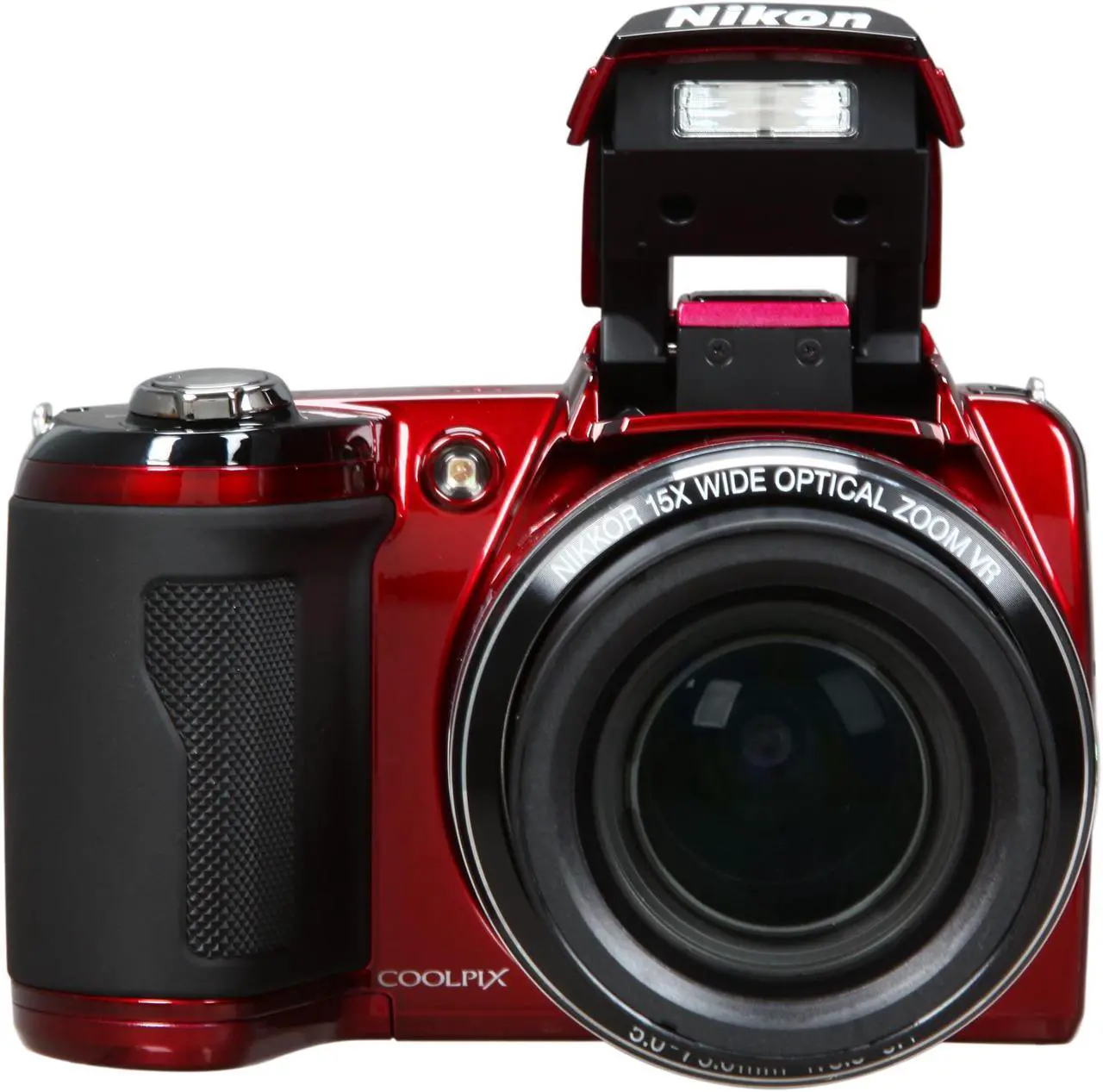 Alt view image 6 of 9 - Nikon COOLPIX L110 Red 12.1 MP 15X Optical Zoom 28mm Wide Angle Digital Camera