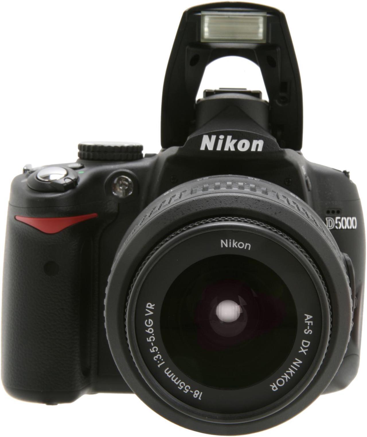 Alt view image 2 of 9 - Nikon D5000 Black 12.3 MP Digital SLR Camera w/AF-S DX Nikkor 18-55mm f/3.5-5.6G VR Lens