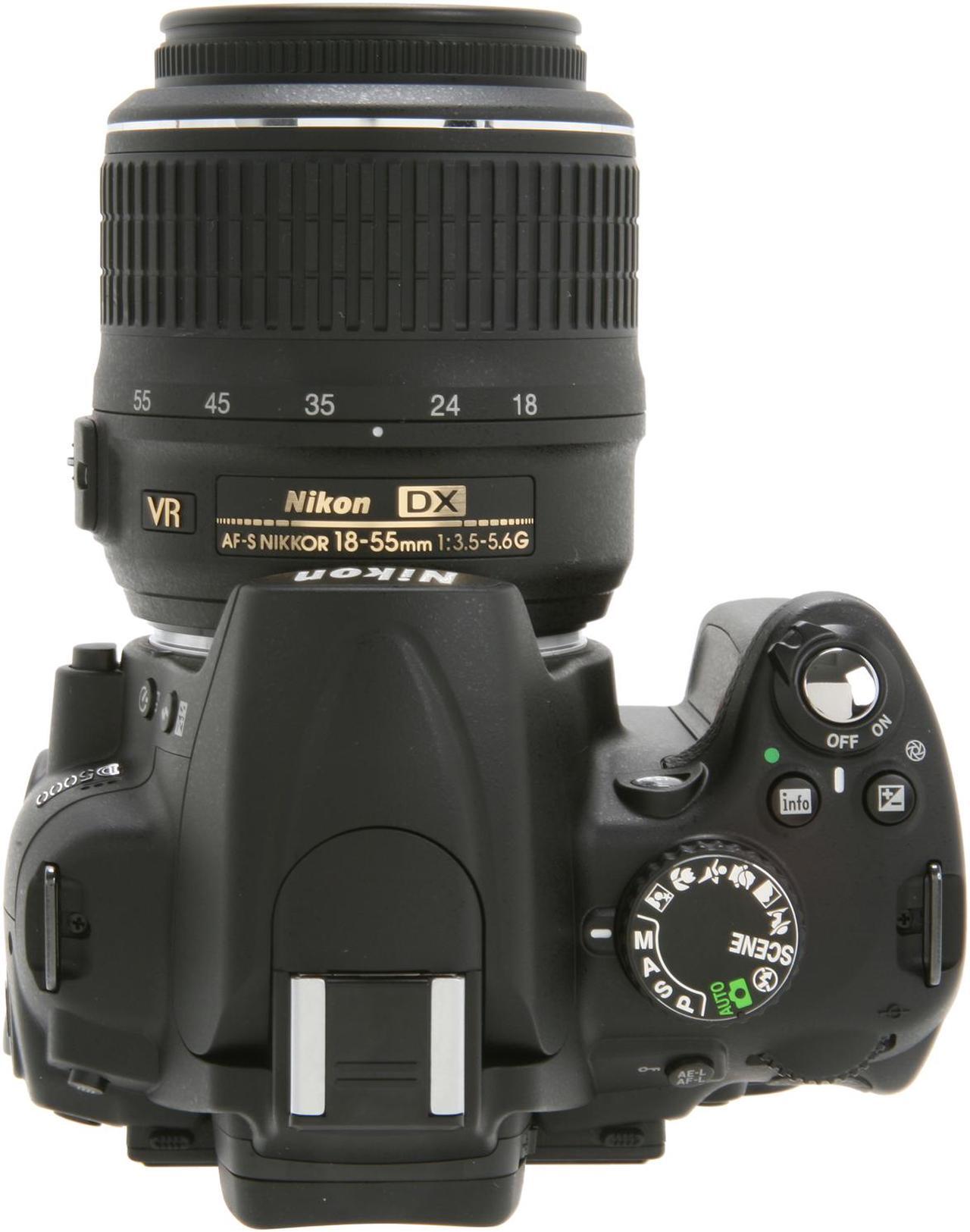 Alt view image 6 of 9 - Nikon D5000 Black 12.3 MP Digital SLR Camera w/AF-S DX Nikkor 18-55mm f/3.5-5.6G VR Lens