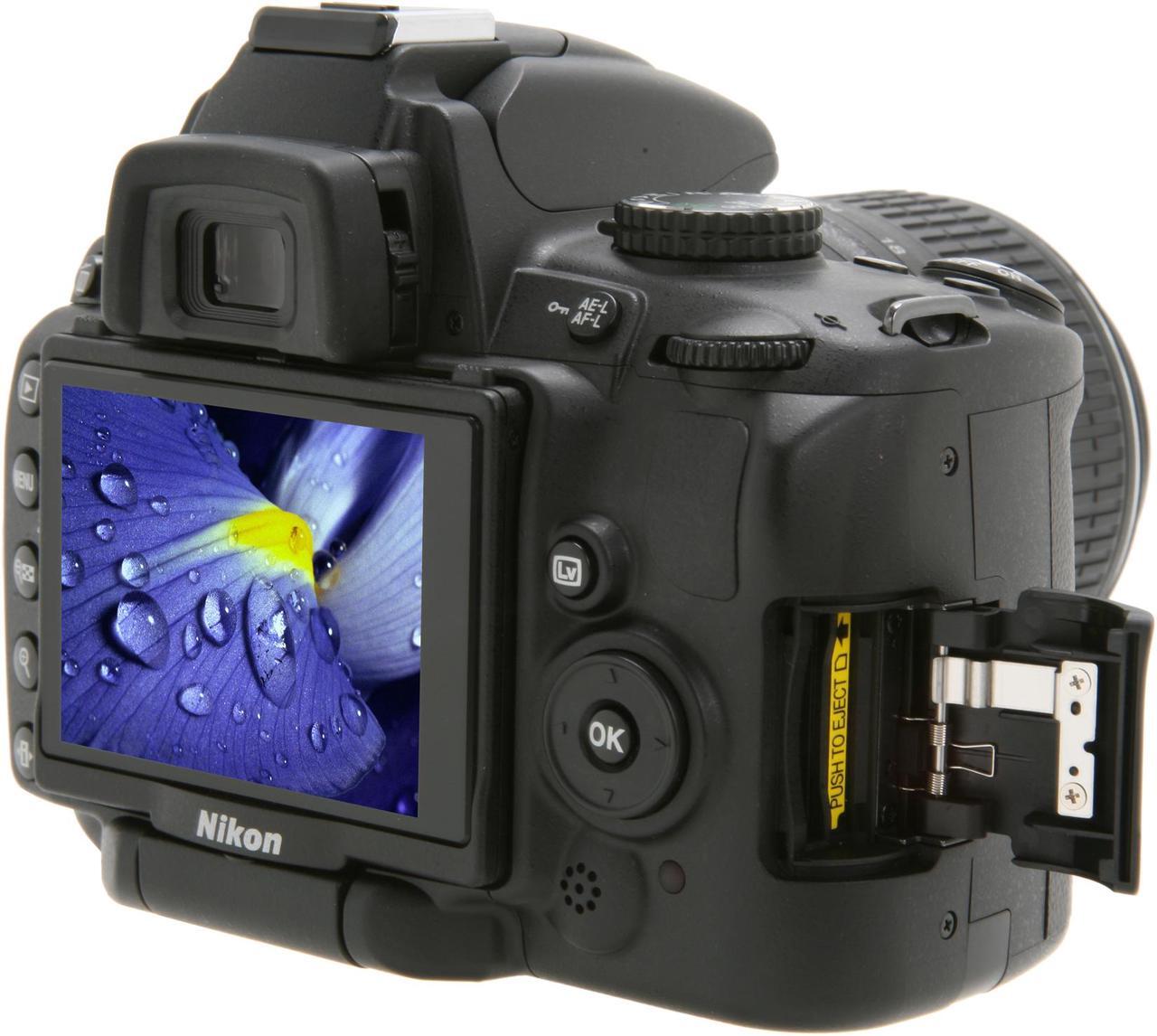 Alt view image 7 of 9 - Nikon D5000 Black 12.3 MP Digital SLR Camera w/AF-S DX Nikkor 18-55mm f/3.5-5.6G VR Lens