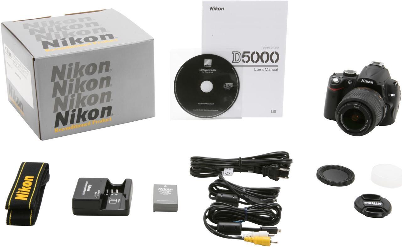 Alt view image 9 of 9 - Nikon D5000 Black 12.3 MP Digital SLR Camera w/AF-S DX Nikkor 18-55mm f/3.5-5.6G VR Lens