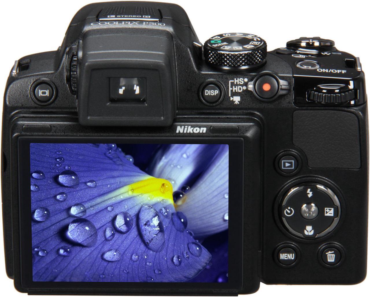 Alt view image 4 of 10 - Nikon COOLPIX P500 Black 12.1 MP 36X Optical Zoom Wide Angle Digital Camera