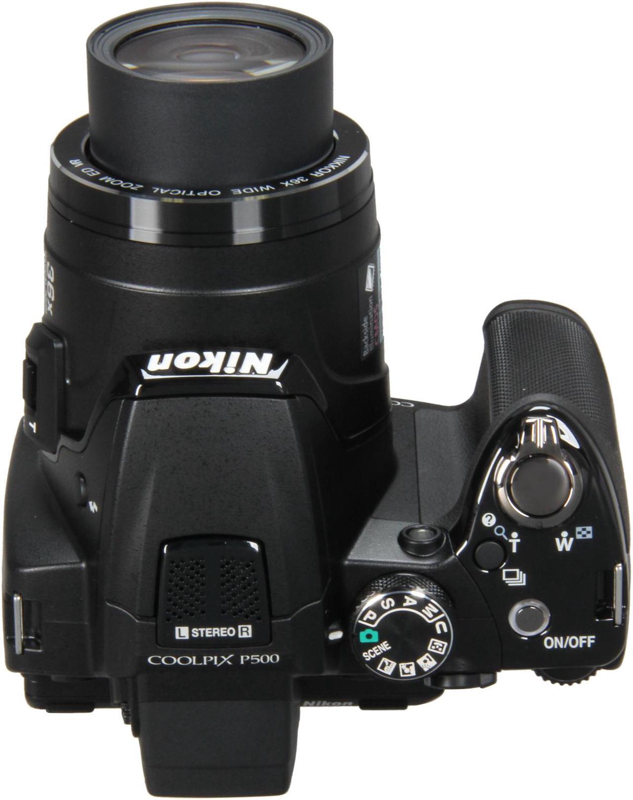 Alt view image 7 of 10 - Nikon COOLPIX P500 Black 12.1 MP 36X Optical Zoom Wide Angle Digital Camera