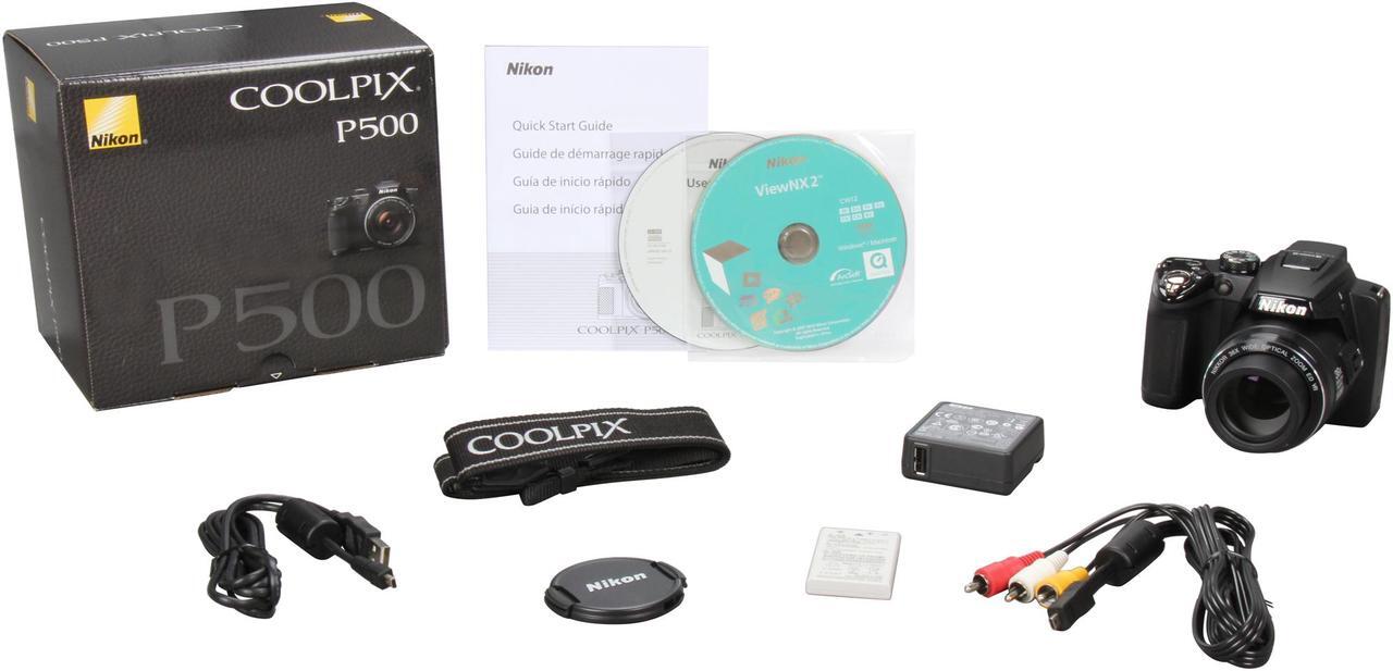 Alt view image 10 of 10 - Nikon COOLPIX P500 Black 12.1 MP 36X Optical Zoom Wide Angle Digital Camera
