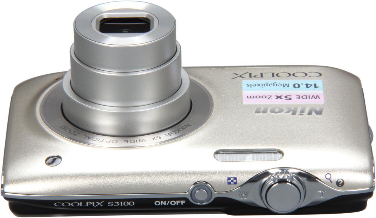 Alt view image 6 of 8 - Nikon COOLPIX S3100 Silver 14.0 MP 5X Optical Zoom Digital Camera
