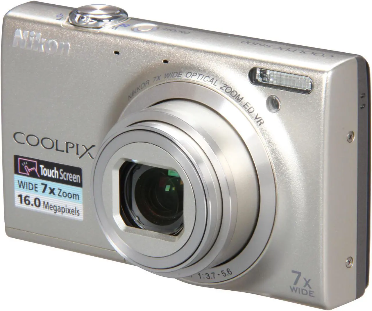 Main image of Nikon COOLPIX S6100 Silver 16.0 MP 7X Optical Zoom 28mm Wide Angle Digital Camera