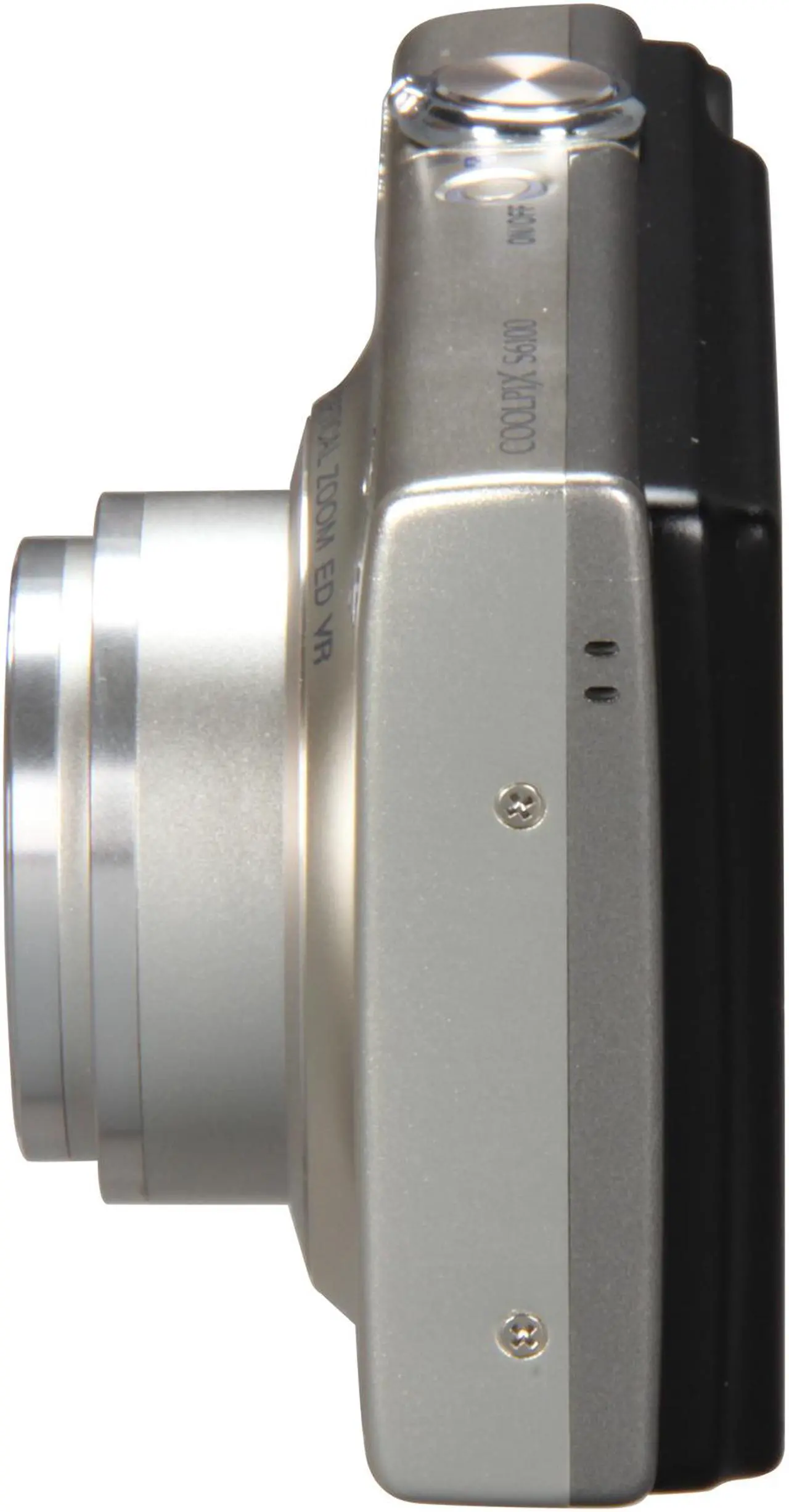 Alt view image 3 of 8 - Nikon COOLPIX S6100 Silver 16.0 MP 7X Optical Zoom 28mm Wide Angle Digital Camera