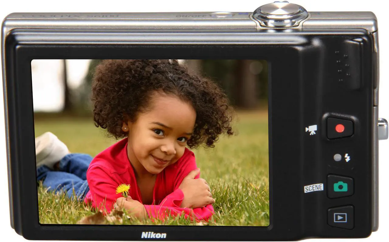 Alt view image 4 of 8 - Nikon COOLPIX S6100 Silver 16.0 MP 7X Optical Zoom 28mm Wide Angle Digital Camera