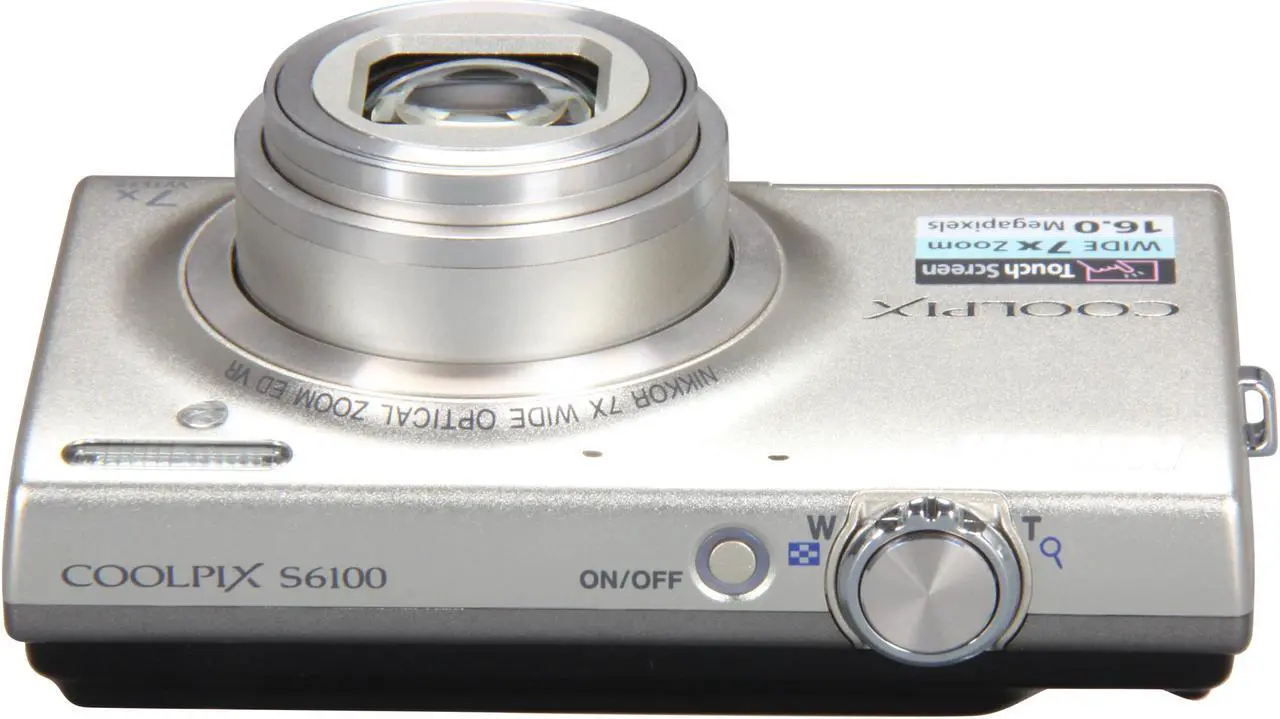 Alt view image 6 of 8 - Nikon COOLPIX S6100 Silver 16.0 MP 7X Optical Zoom 28mm Wide Angle Digital Camera