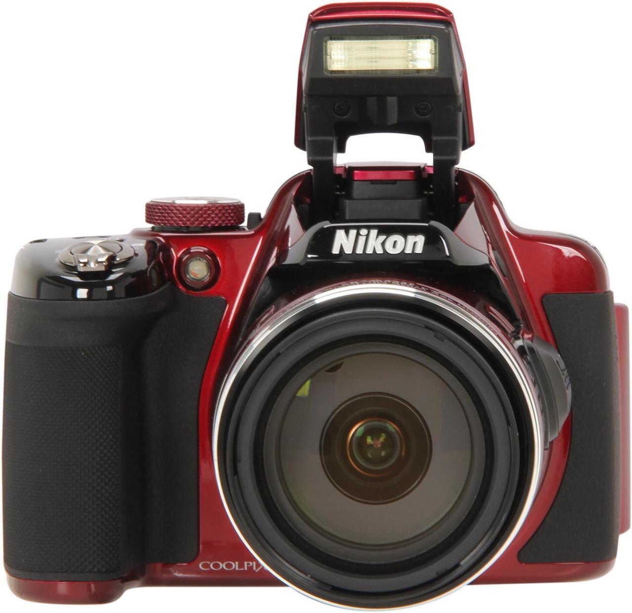 Alt view image 4 of 10 - Nikon COOLPIX P520 Red 18.1 MP 42X Optical Zoom Wide Angle Digital Camera HDTV Output