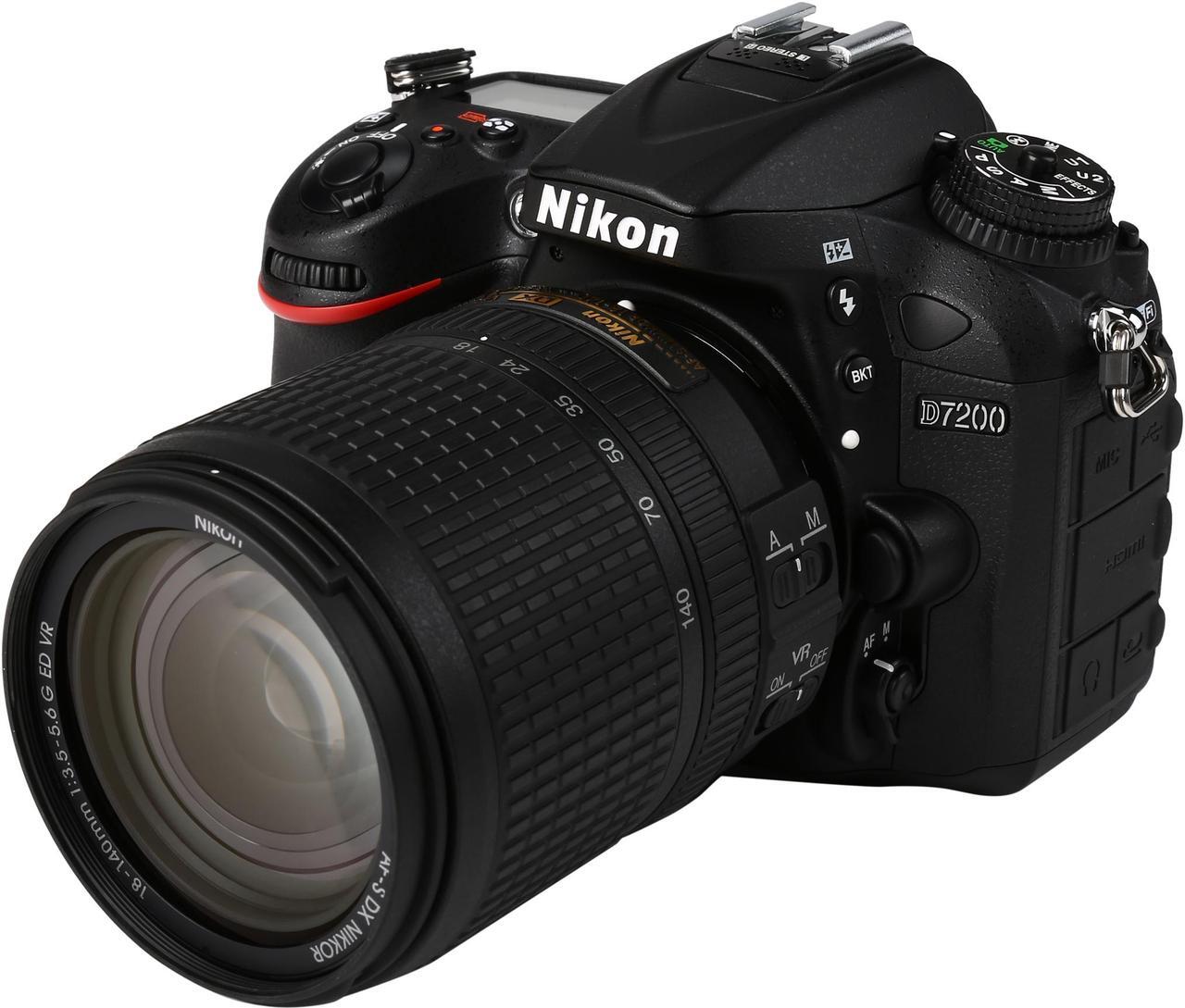 Main image of Nikon D7200 1555 Black 24.2 MP Digital SLR Camera with 18-140mm VR Lens