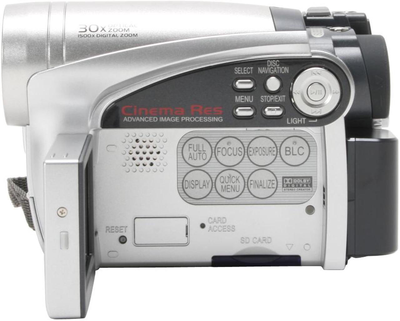 Alt view image 5 of 13 - HITACHI DZ-GX5080A Silver 1/6" CCD 2.7" 16:9 LCD LCD 30X Optical Zoom DVD Camcorder