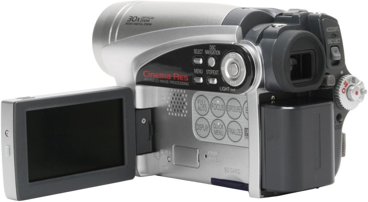 Alt view image 6 of 13 - HITACHI DZ-GX5080A Silver 1/6" CCD 2.7" 16:9 LCD LCD 30X Optical Zoom DVD Camcorder