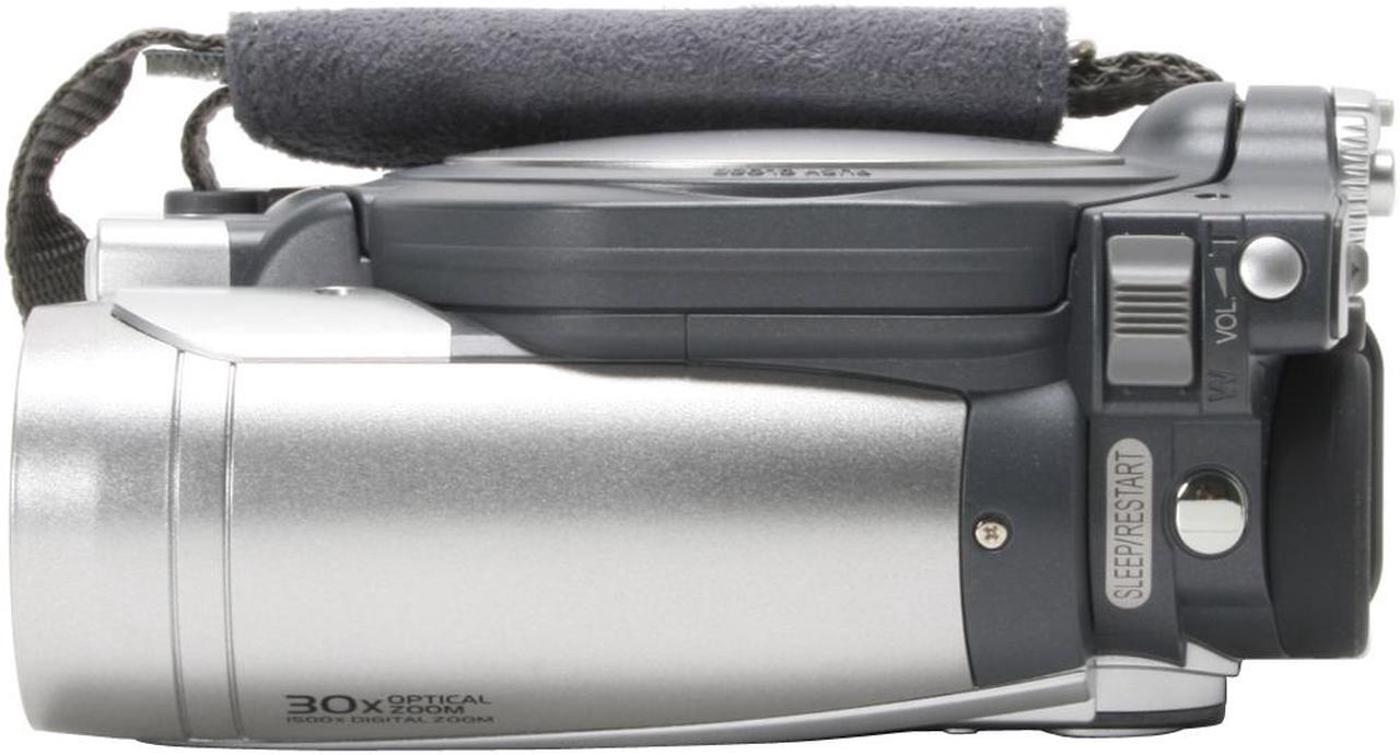 Alt view image 8 of 13 - HITACHI DZ-GX5080A Silver 1/6" CCD 2.7" 16:9 LCD LCD 30X Optical Zoom DVD Camcorder