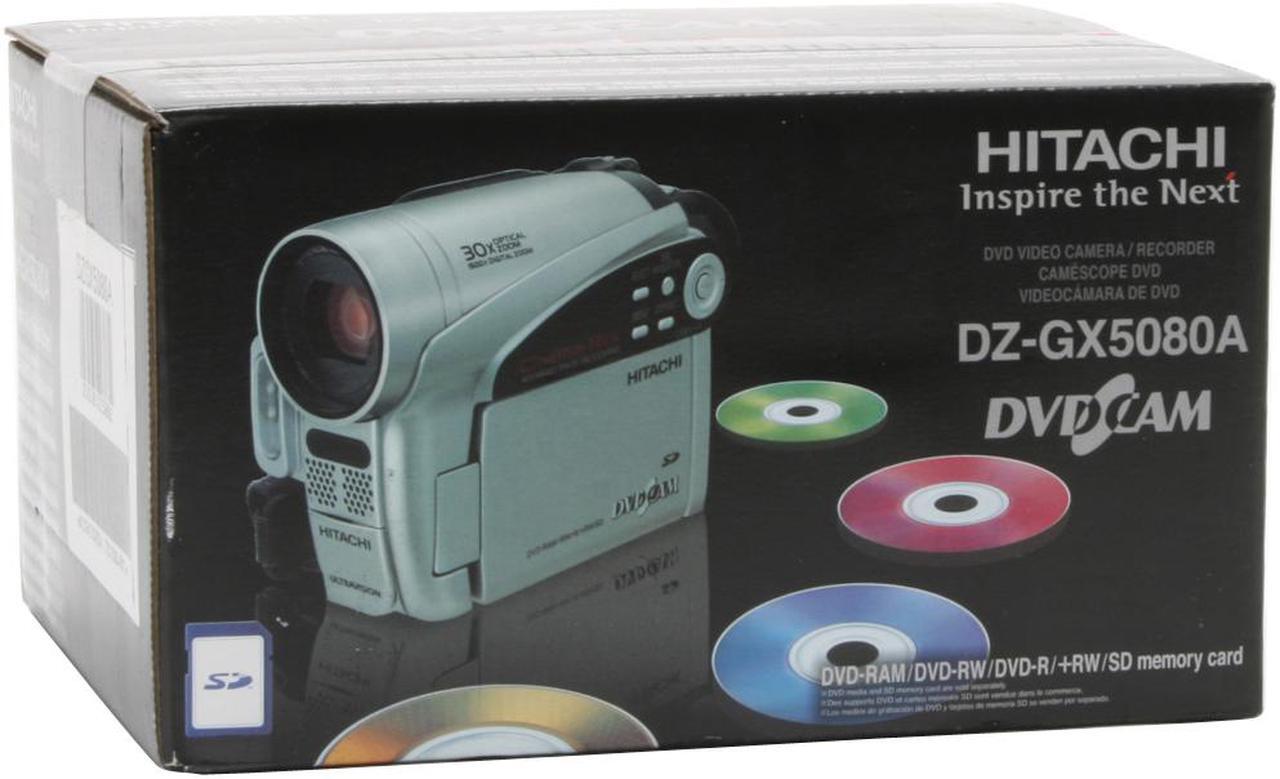 Alt view image 13 of 13 - HITACHI DZ-GX5080A Silver 1/6" CCD 2.7" 16:9 LCD LCD 30X Optical Zoom DVD Camcorder