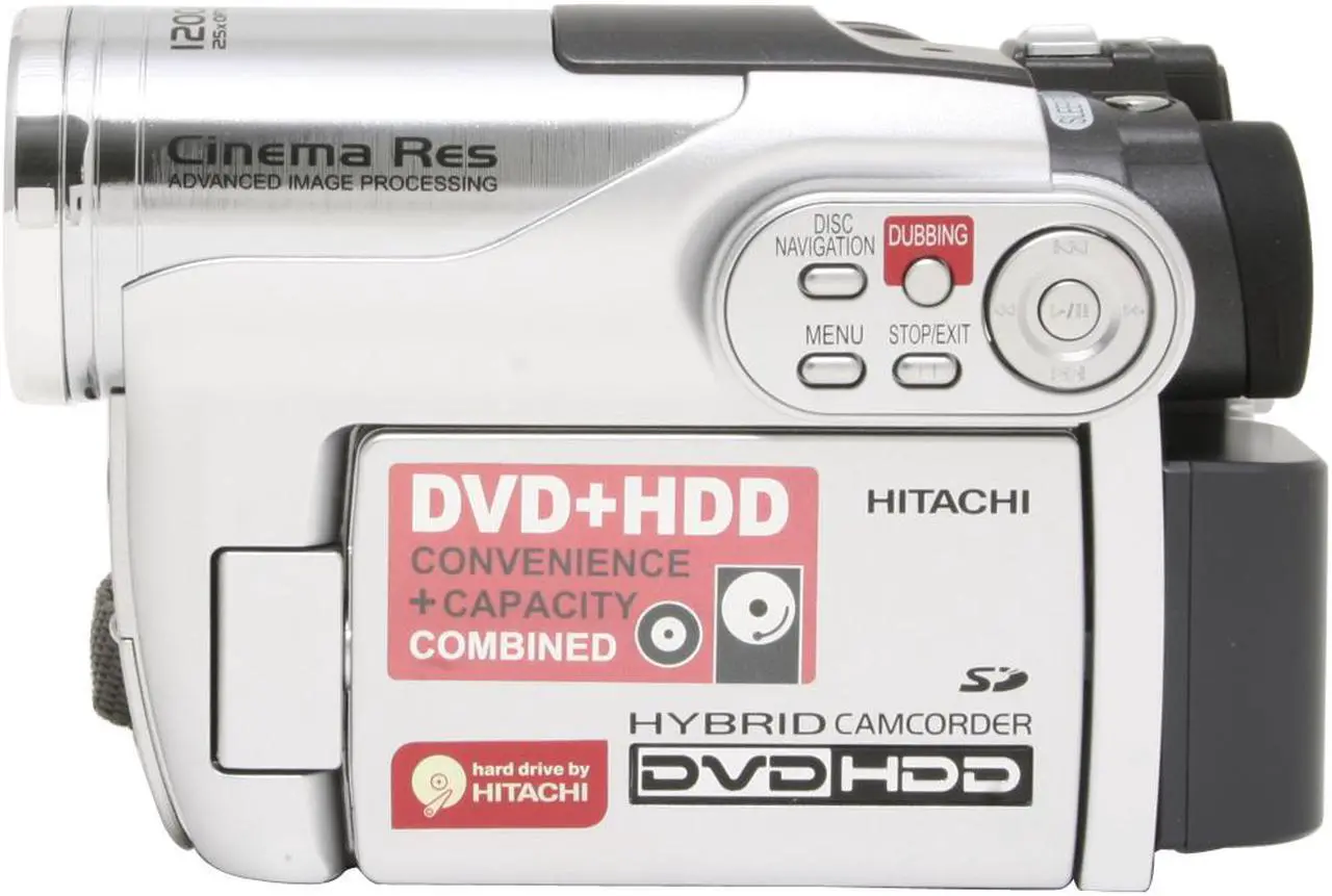 Alt view image 4 of 13 - HITACHI DZ-HS300A 1/6" CCD 2.7" LCD 25X Optical Zoom Hybrid DVD+HDD Camcorder