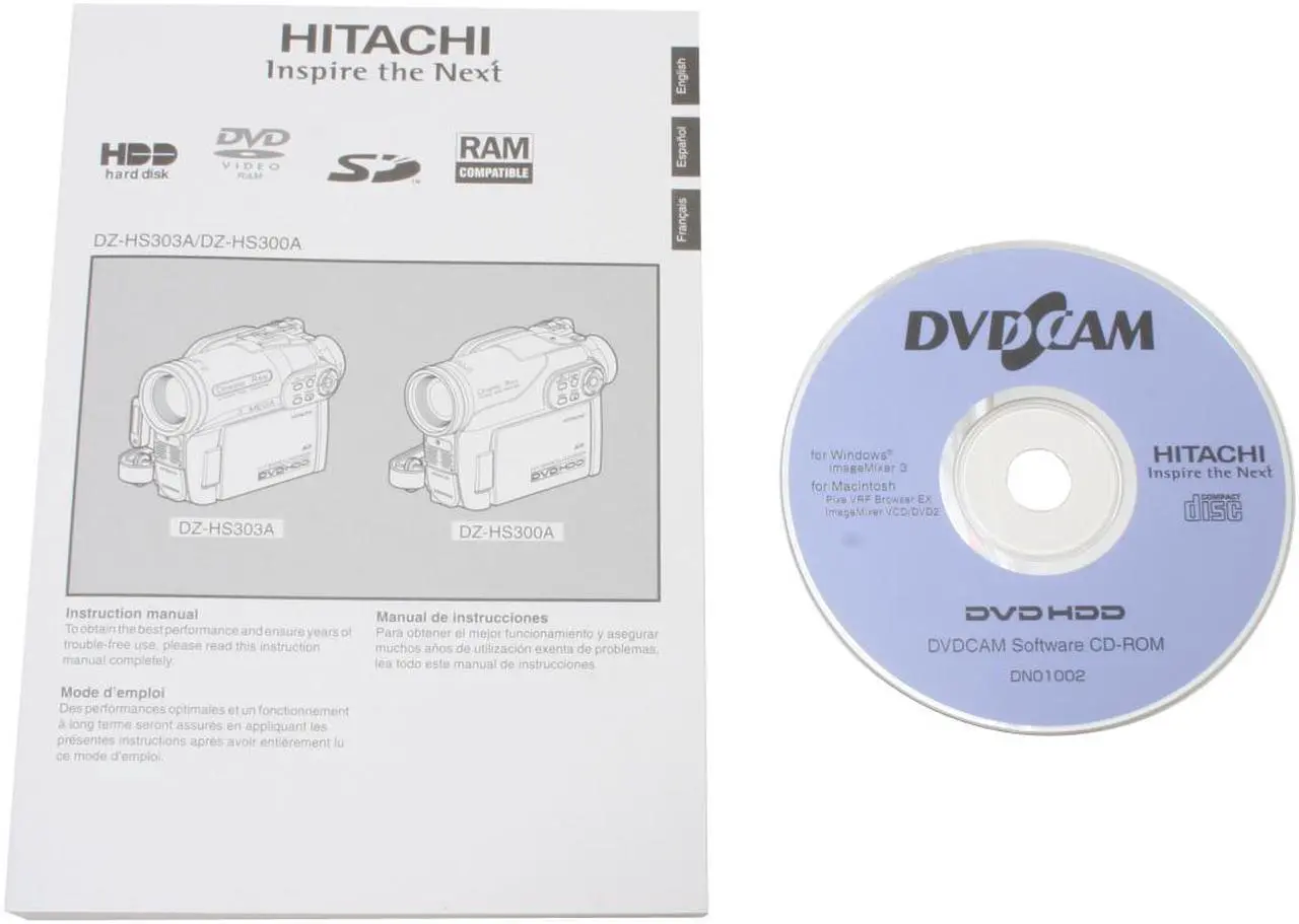 Alt view image 12 of 13 - HITACHI DZ-HS300A 1/6" CCD 2.7" LCD 25X Optical Zoom Hybrid DVD+HDD Camcorder