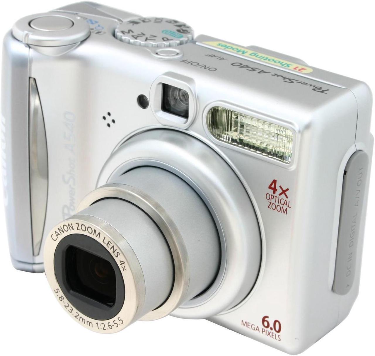 Alt view image 2 of 9 - Canon PowerShot A540 Silver 6.0 MP 4X Optical Zoom Digital Camera