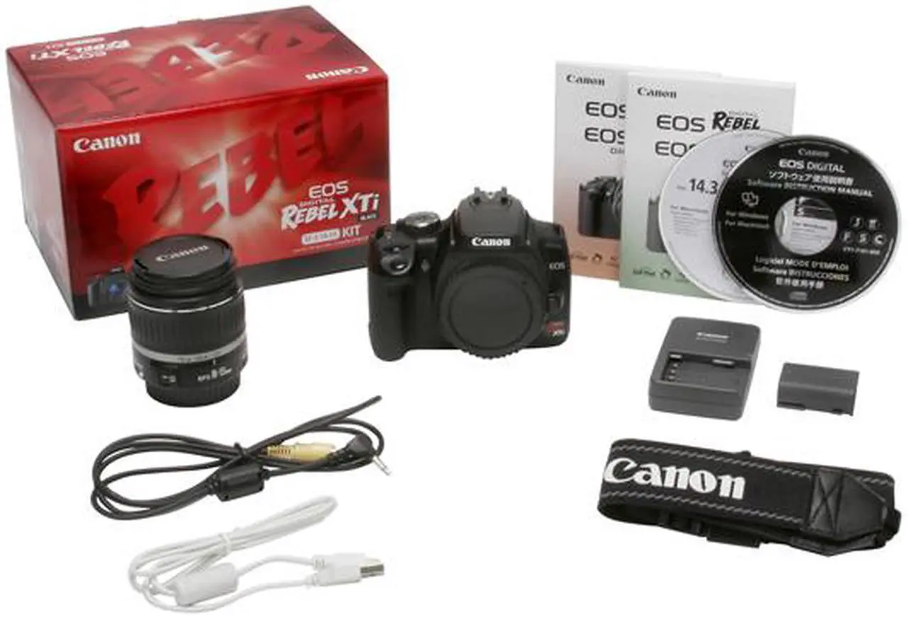 Alt view image 13 of 13 - Canon EOS Rebel XTi Black 10.10 MP Digital SLR Camera w/EF-S 18-55mm f/3.5-5.6 II Lens