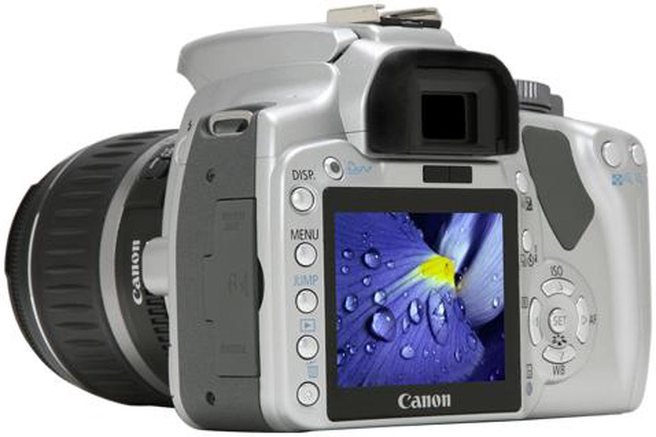 Alt view image 3 of 13 - Canon EOS Rebel XTi Silver 10.10 MP Digital SLR Camera w/EF-S 18-55mm f/3.5-5.6 II Lens