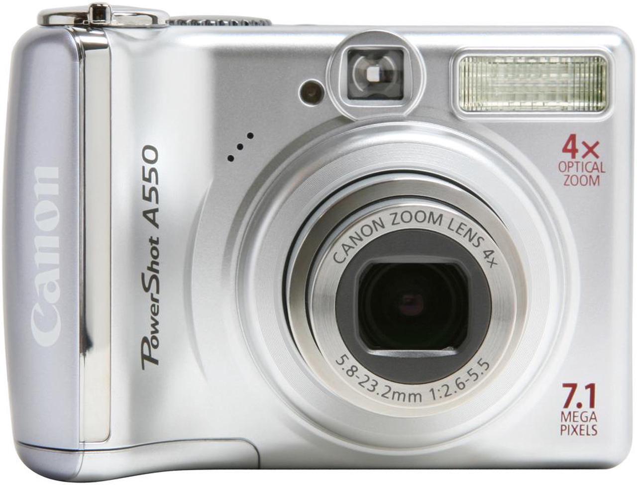 Alt view image 8 of 11 - Canon PowerShot A550 Silver 7.1 MP 4X Optical Zoom Digital Camera