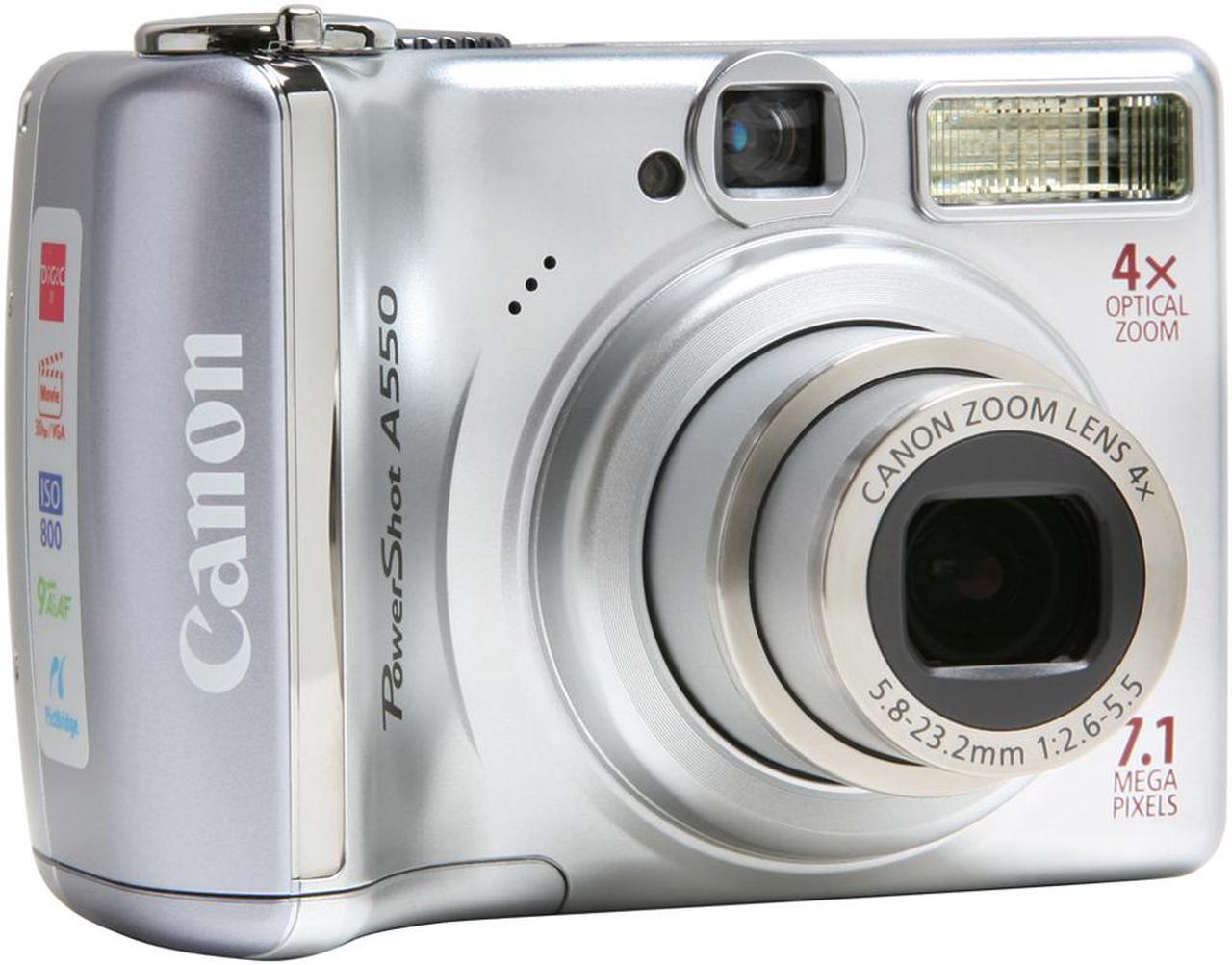 Alt view image 7 of 11 - Canon PowerShot A550 Silver 7.1 MP 4X Optical Zoom Digital Camera
