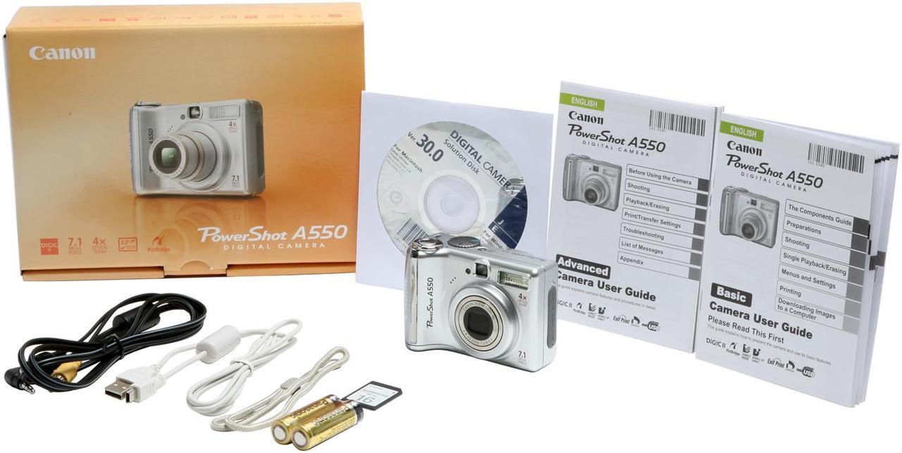 Alt view image 11 of 11 - Canon PowerShot A550 Silver 7.1 MP 4X Optical Zoom Digital Camera