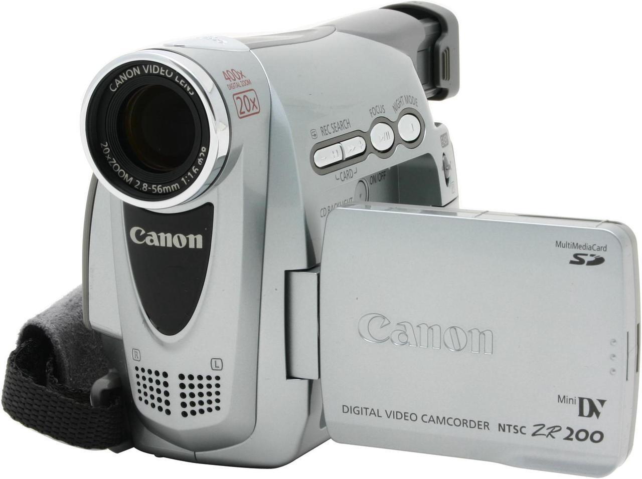 Alt view image 3 of 10 - Canon ZR200 680,000 pixels 2.4" 112K TFT LCD 20X Optical Zoom MiniDV Camcorder