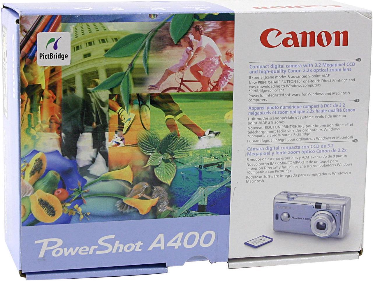 Alt view image 10 of 10 - Canon PowerShot A400 Sky Blue 3.2MP 2.2X Optical Zoom Digital Camera