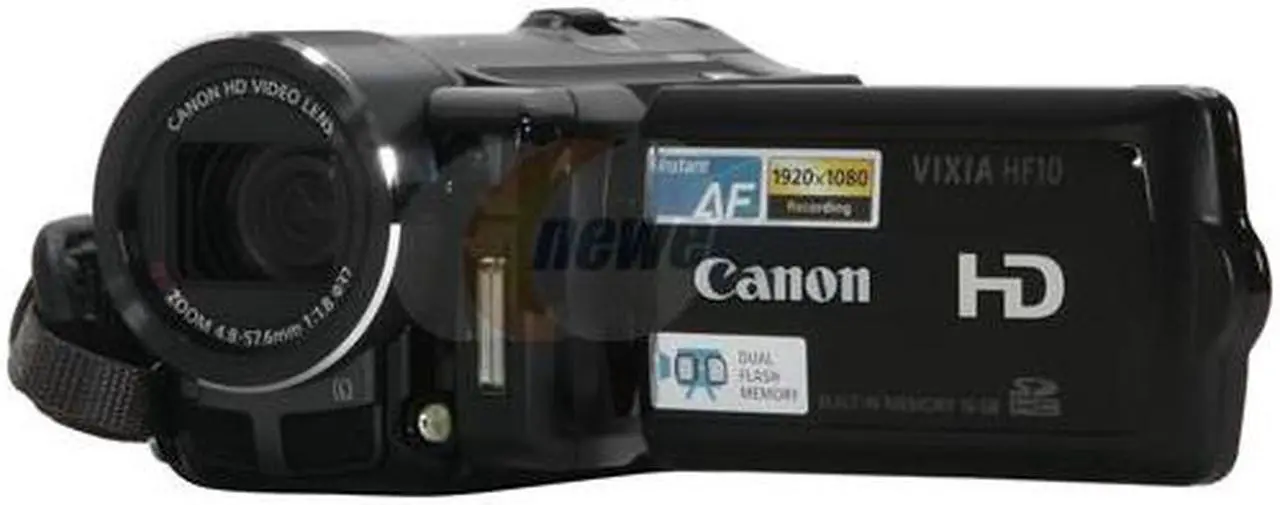 Alt view image 3 of 15 - Canon VIXIA HF10 Black 1/3.2" CMOS Sensor 2.7" 211K LCD 12X Optical Zoom Full HD Dual Flash Memory Camcorder